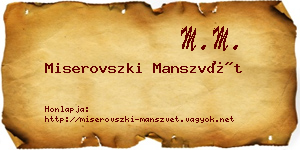 Miserovszki Manszvét névjegykártya